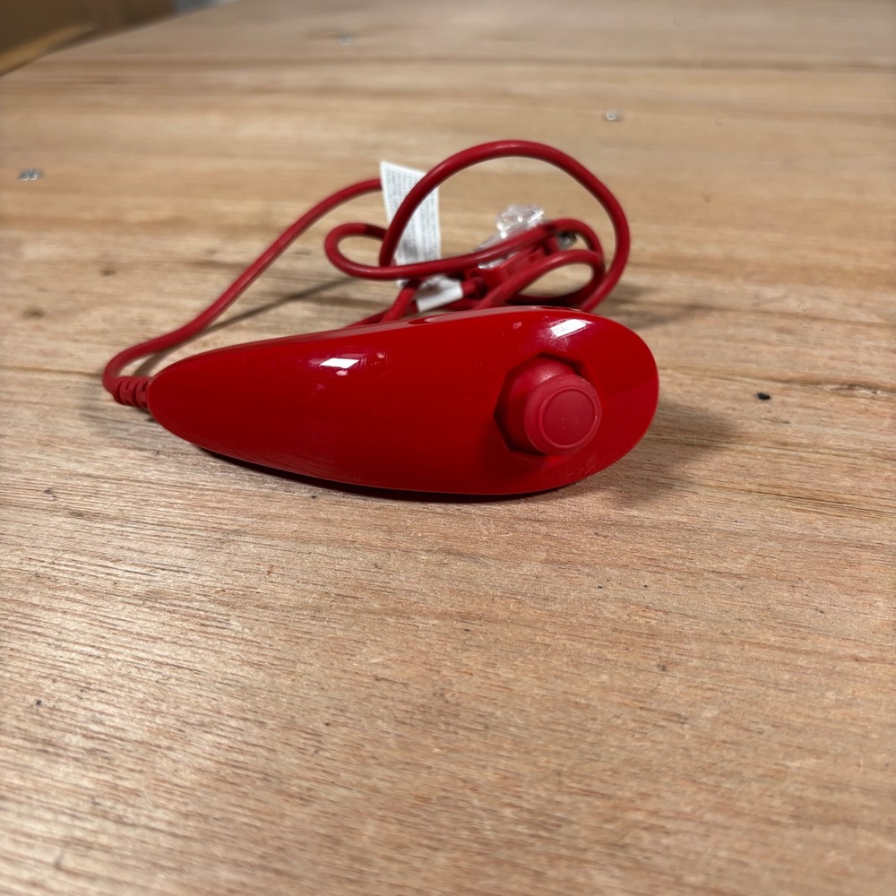 Nintendo Wii Nunchuk Controller Red Wired RVL-004 Mario Anniversary Edition